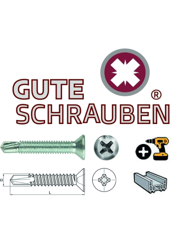 Tornillo Autotaladrante Gute Schrauben 7504-P 4,8 x 50 Inoxidable. Bolsa x 4000und