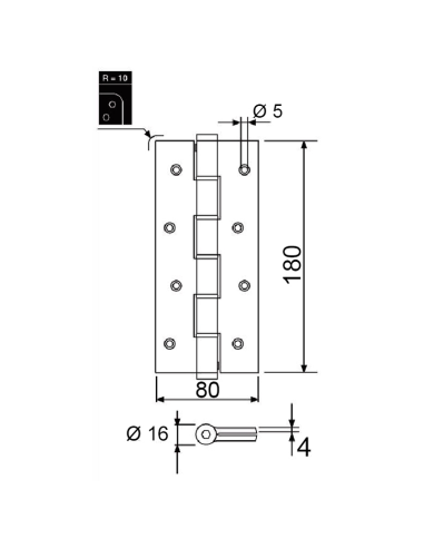 BISAGRA JUSTOR MUELLE 2 CUERPOS 180MM BLANCO