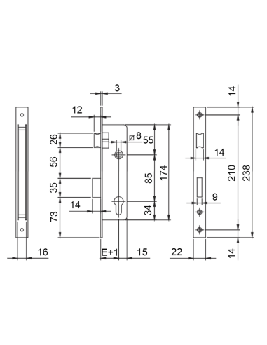 CERRADURA ISEO 741/20 C/30+30 NIQ RES+PA*  DESLIZANTE