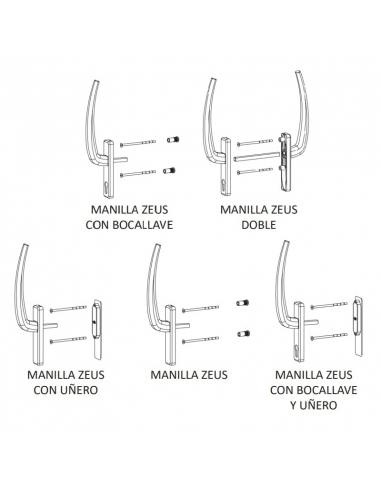 MANILLA ZEUS ELEVABLE BRUTO EXTERIOR CON BOCALLAVE