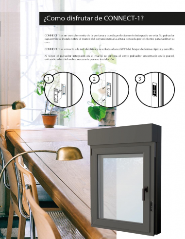 Ilustracion e instalacion del Pulsador capacitivo CONNECT-1 WiFi