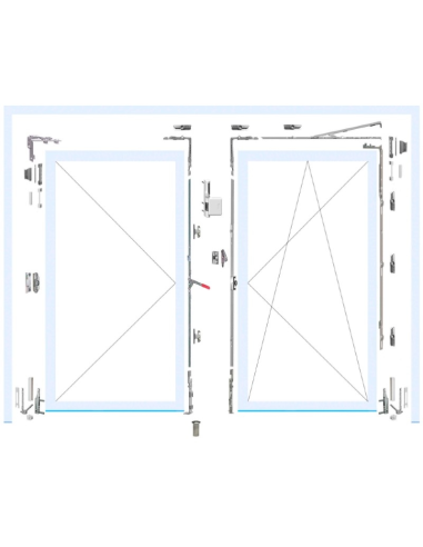 KIT OB PVC PUERTA DH CV STD. C.LAT 13MM 9016