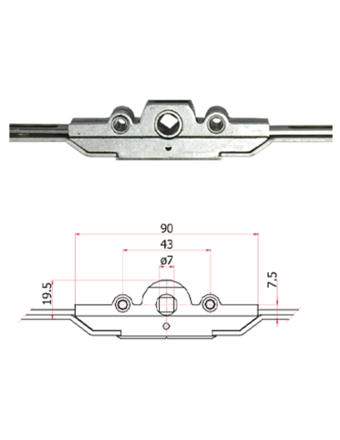 CIERRE MULT. UNIV. 7,5 MM 1400 MM - 3 ZAMAK PIN
